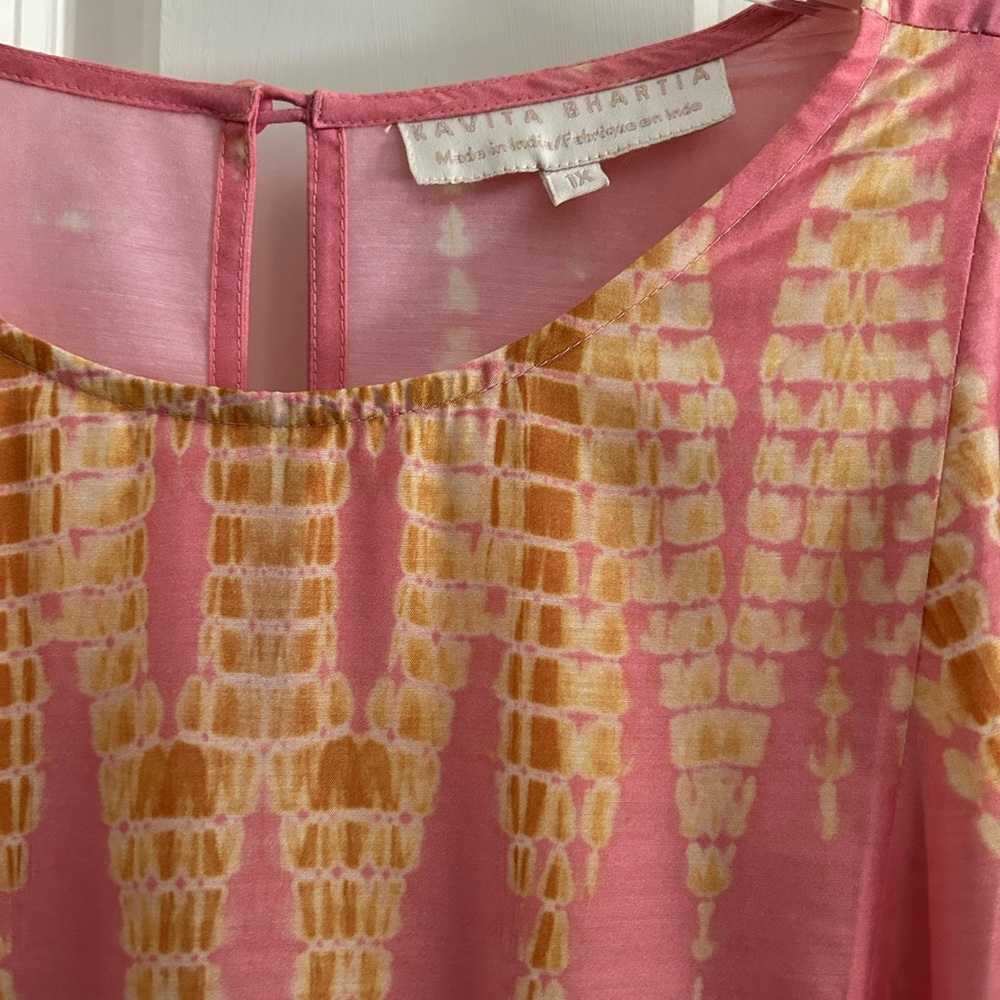 Anthropologie Pink, Yellow & Light Blue Tiered Maxi Dress - Picture 8 of 14
